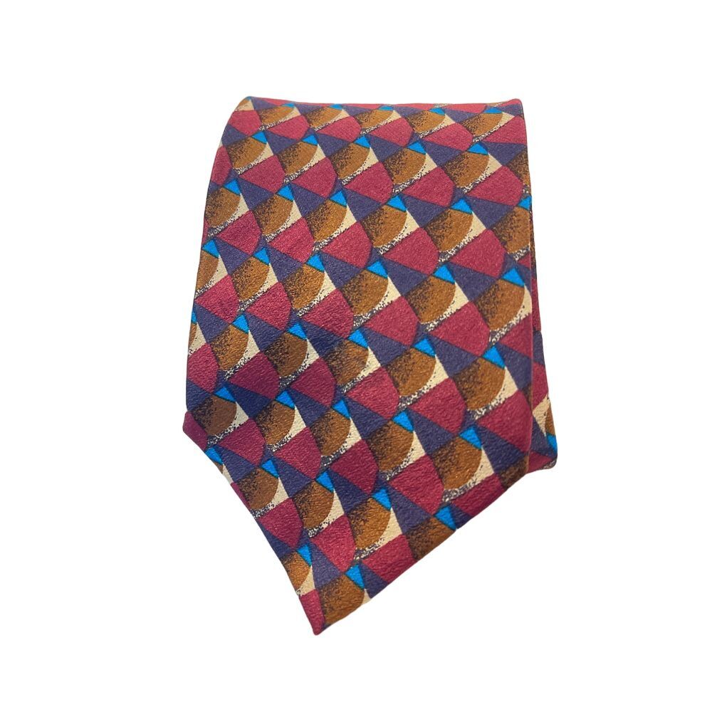 Woodward Vintage Geometric Pattern Silk Tie Multicolor Retro Fashion Z-30